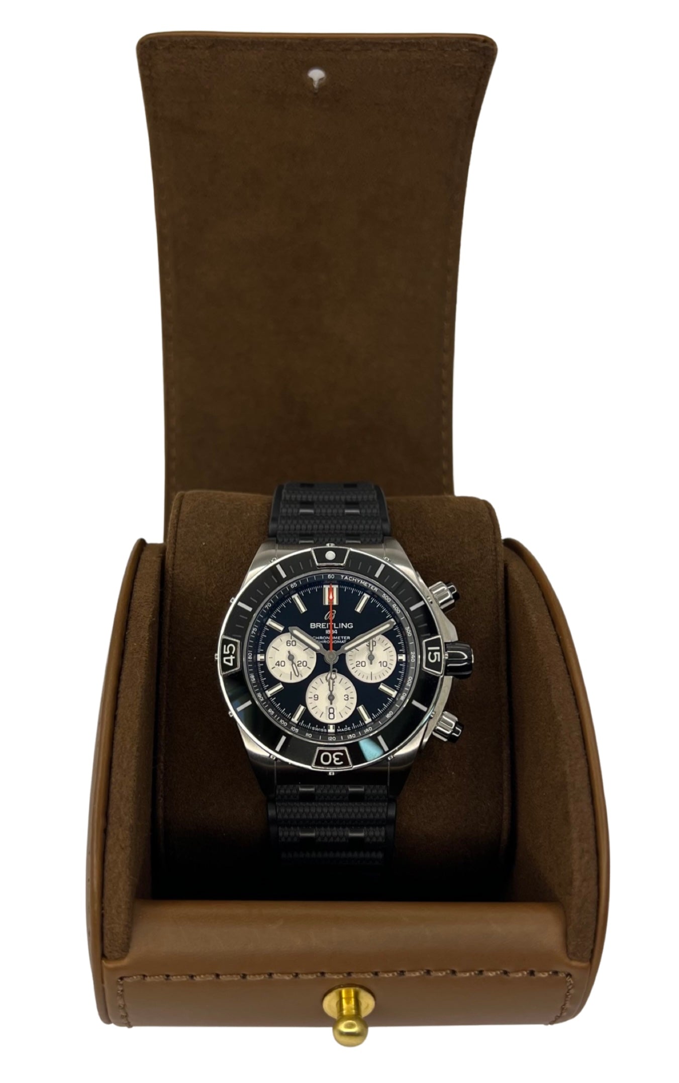 Breitling Super Chronomat B01 44mm Black Dial Rubber Strap AB0136251B1S1