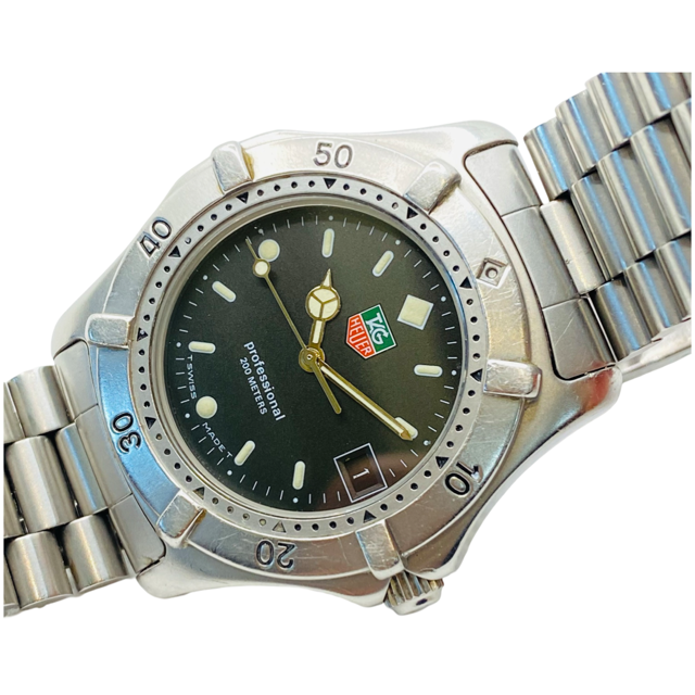 TAG Heuer Men's 2000 Classic Black Dial Stainless Steel Bracelet 962.006R