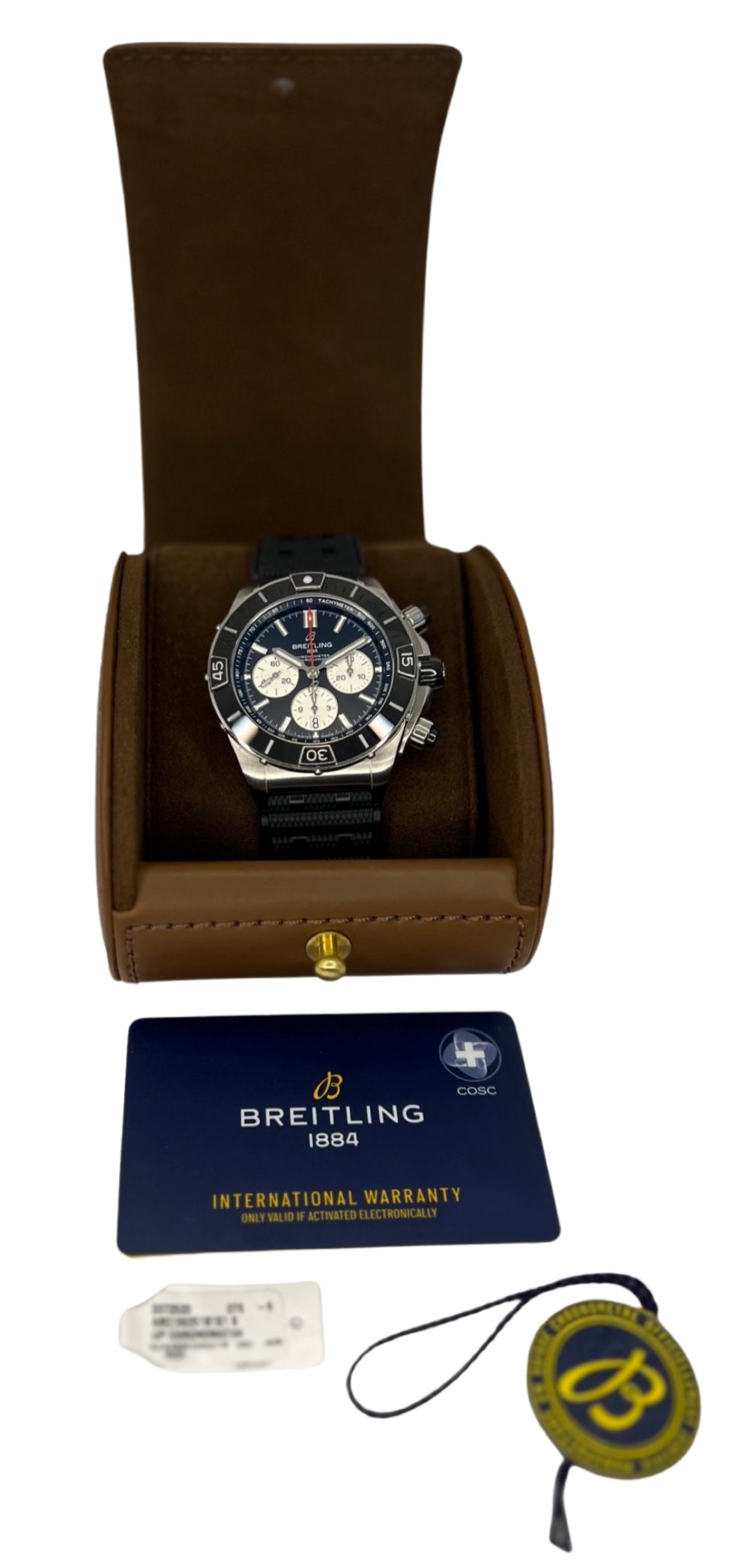 Breitling Super Chronomat B01 44mm Black Dial Rubber Strap AB0136251B1S1