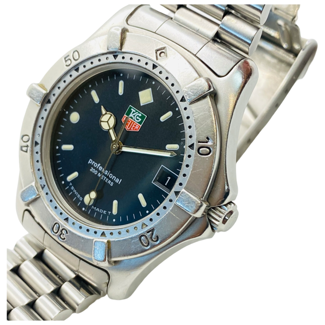 TAG Heuer Men's 2000 Classic Black Dial Stainless Steel Bracelet 962.006R