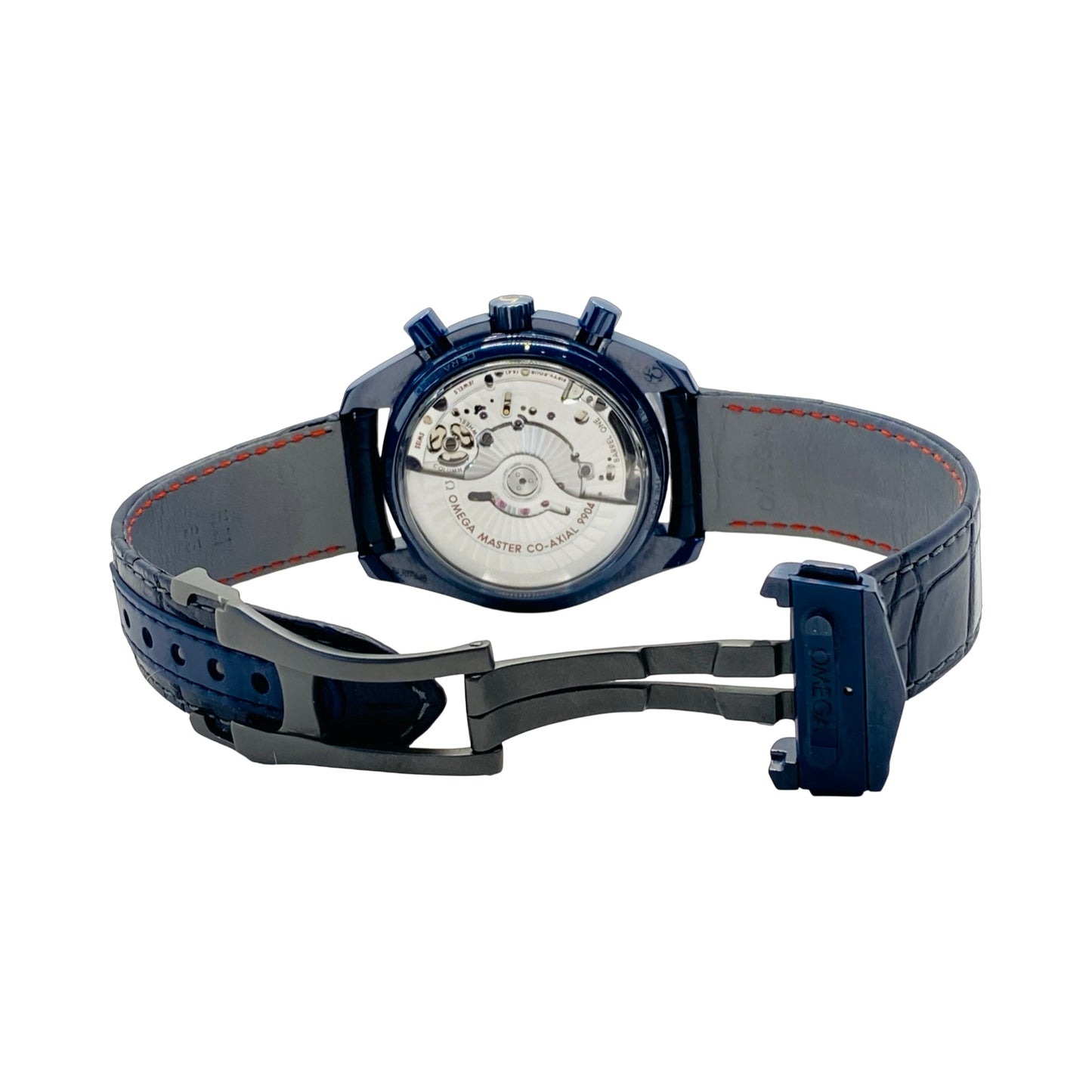 Omega Speedmaster Moonphase Blue Side of the Moon 44.25mm Blue Ceramic on Leather Strap 304.93.44.52.03.002