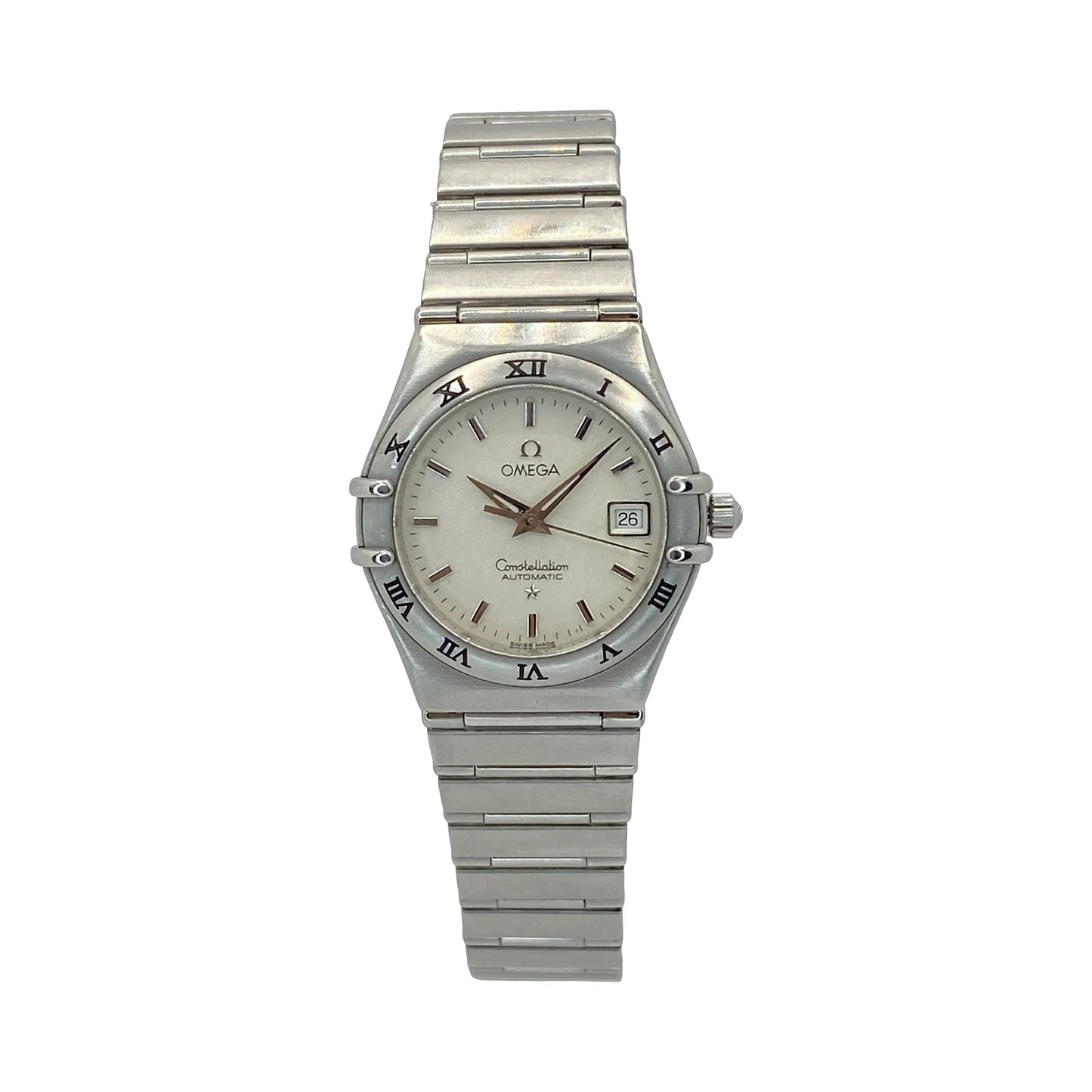 Omega Constellation Automatic Date 27.5mm Silver Guilloché Dial Steel on Steel 1592.30.00