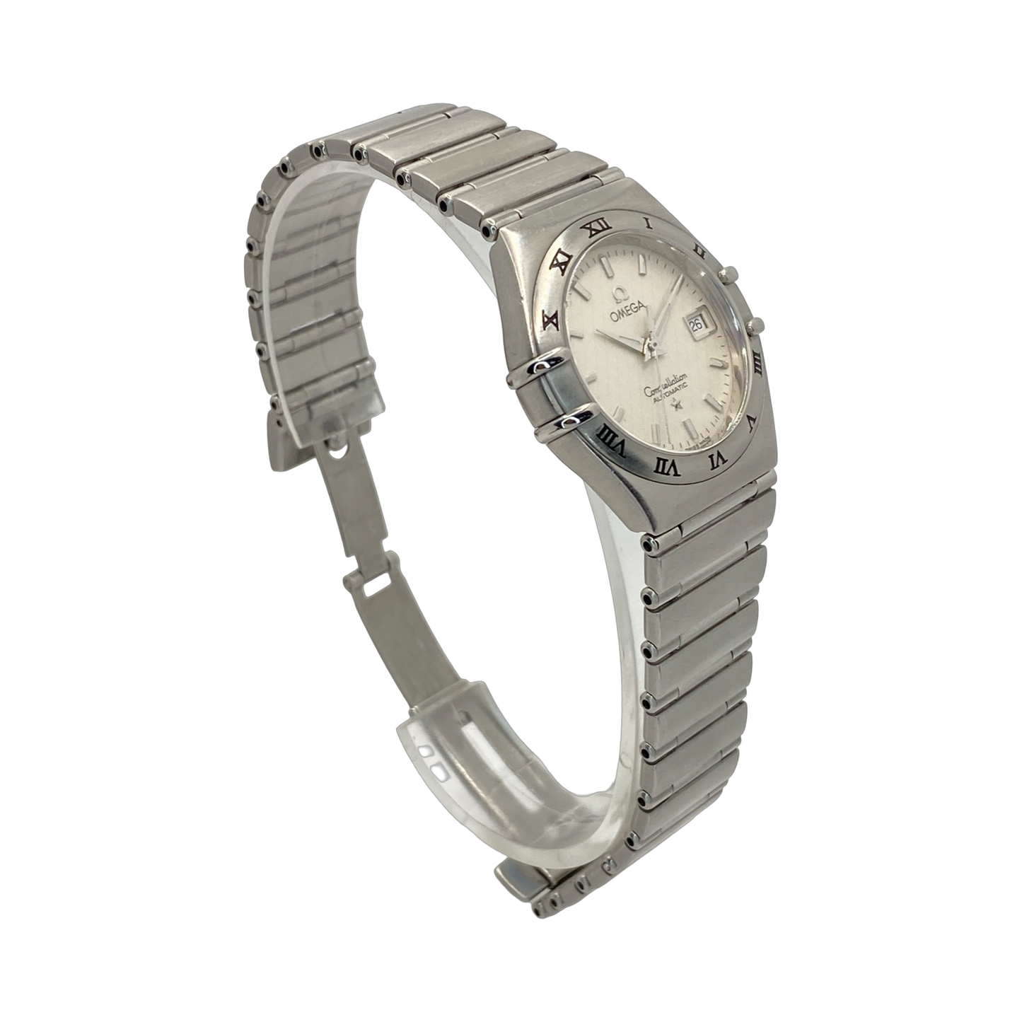 Omega Constellation Automatic Date 27.5mm Silver Guilloché Dial Steel on Steel 1592.30.00