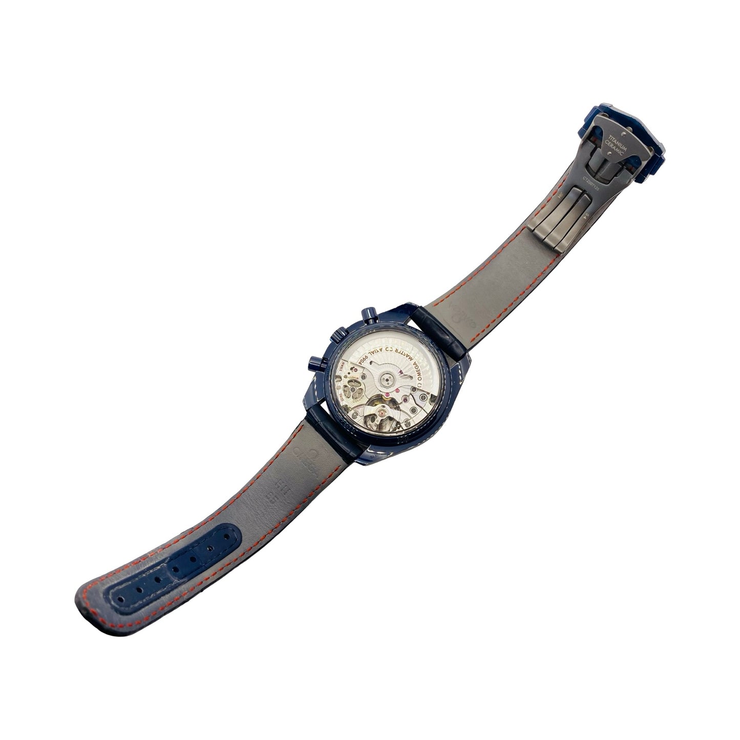 Omega Speedmaster Moonphase Blue Side of the Moon 44.25mm Blue Ceramic on Leather Strap 304.93.44.52.03.002