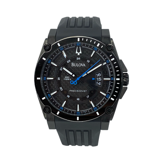 Bulova Precisionist Quartz Black Men's Watch 98B142 Pre-owned