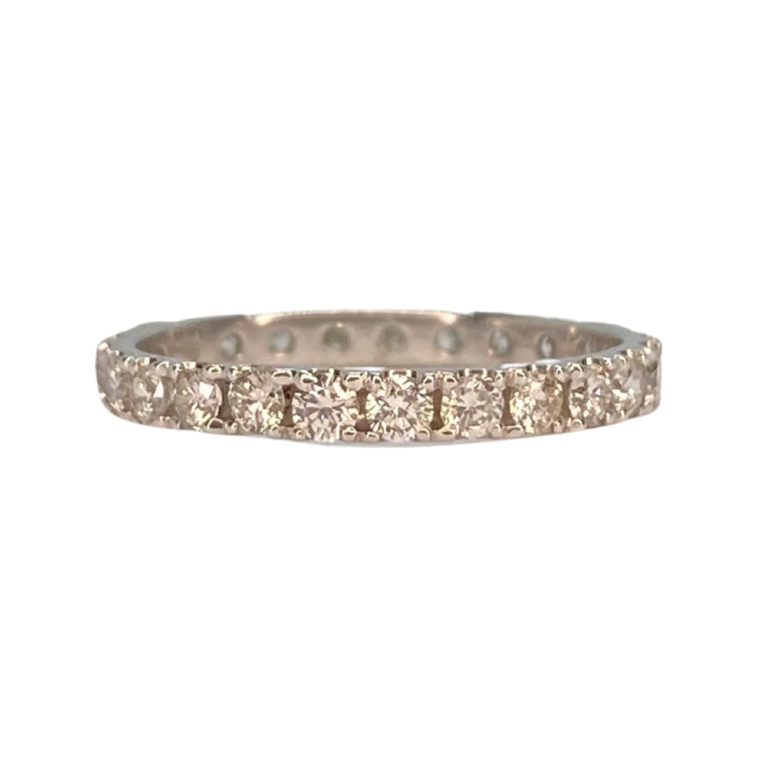 14K White Gold 1.10CTS Diamond Eternity Ring