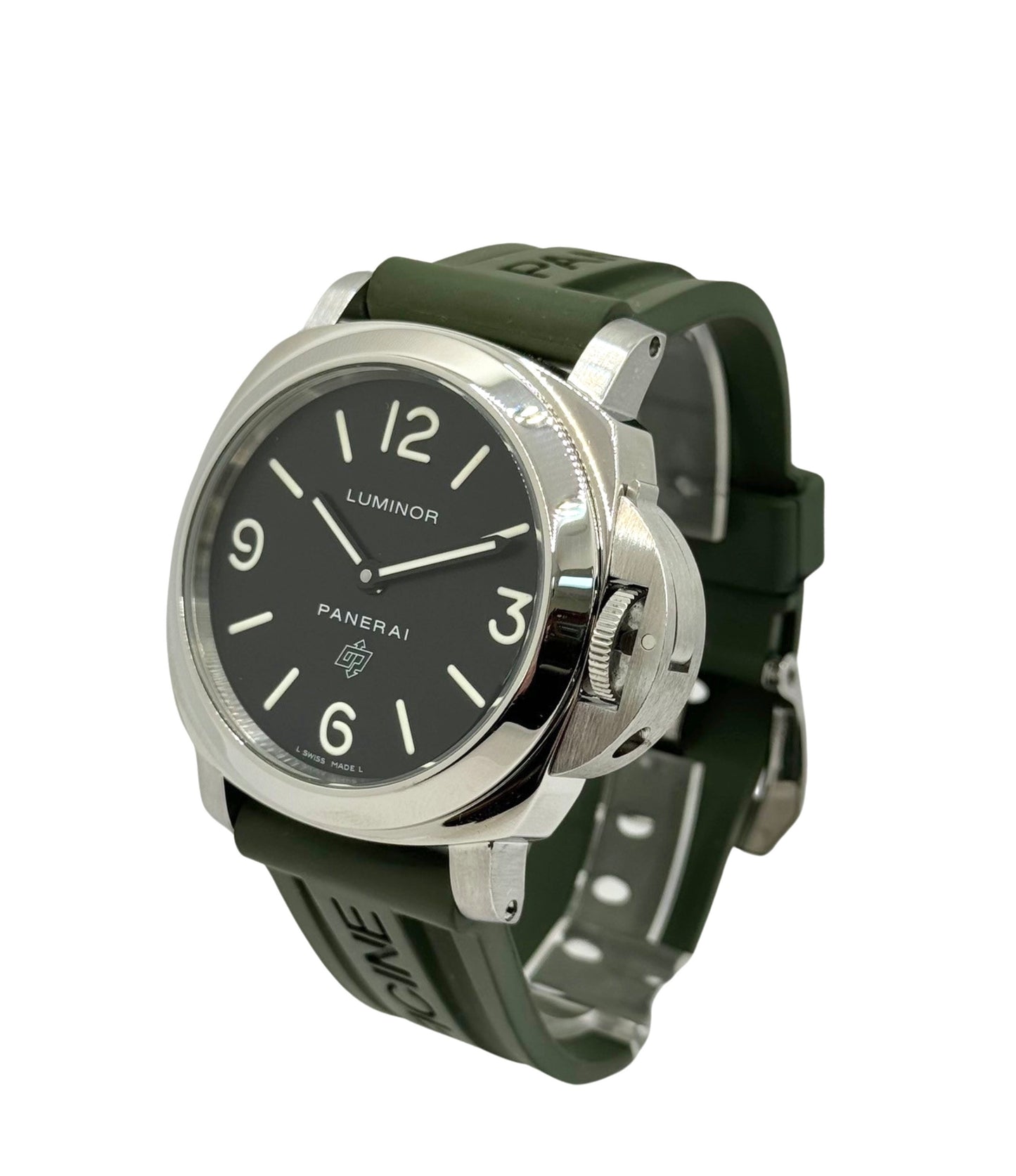 Panerai Luminor Base Logo Black Dial Green Rubber Strap PAM00000