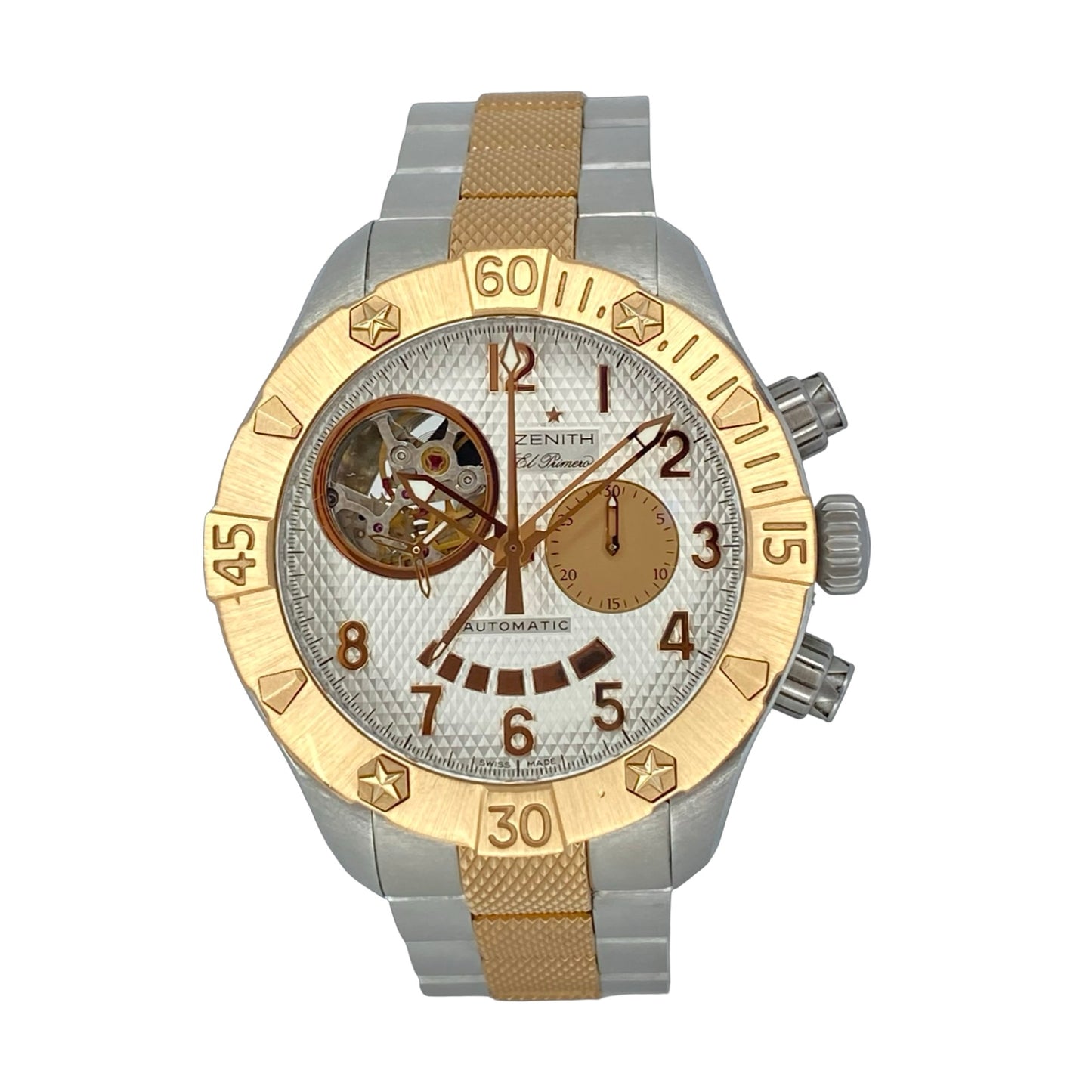 Zenith Defy Classic Open El Primero 18K Rose Gold/ Steel White Dial 86.0526.4021/01.M527
