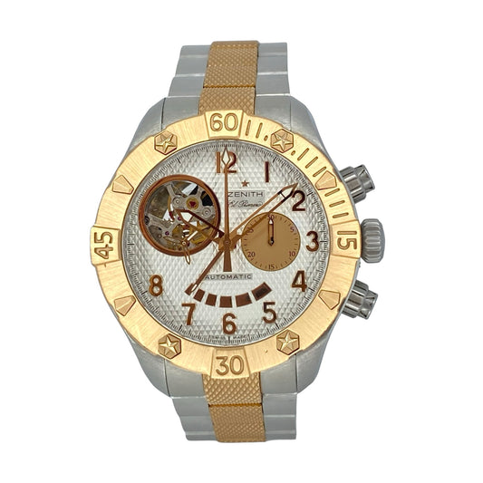 Zenith Defy Classic Open El Primero 18K Rose Gold/ Steel White Dial 86.0526.4021/01.M527