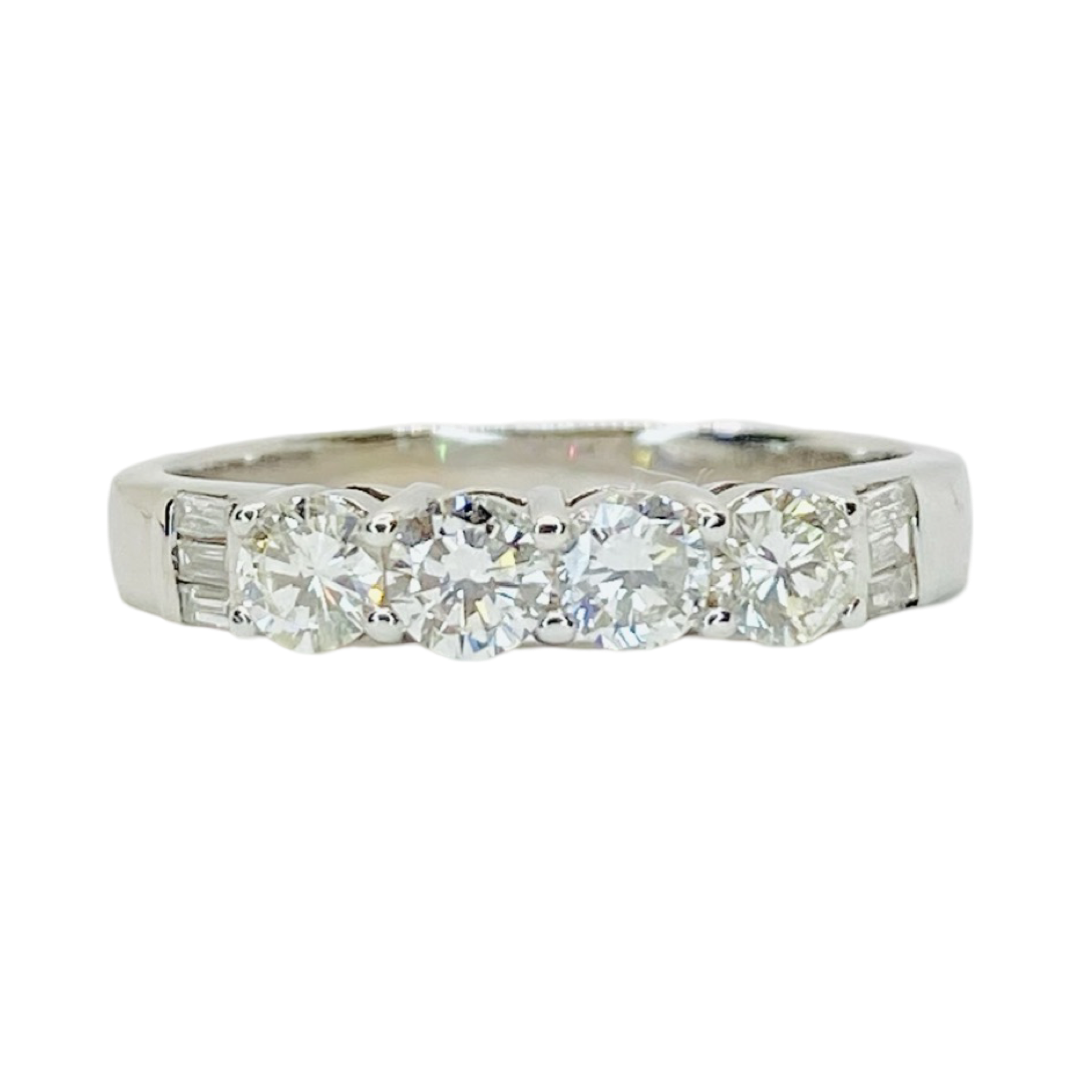 14K White Gold Diamond Band Ring