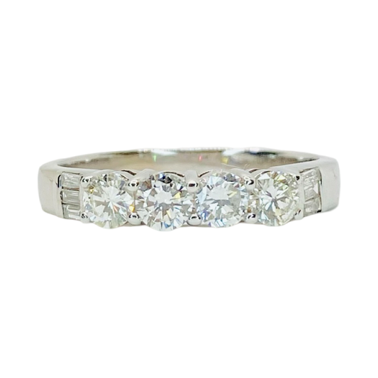 14K White Gold Diamond Band Ring