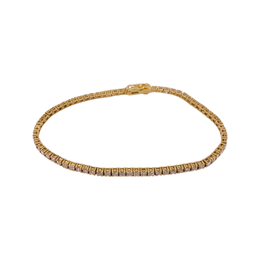 14K Yellow Gold 2.38CTS Tennis Bracelet