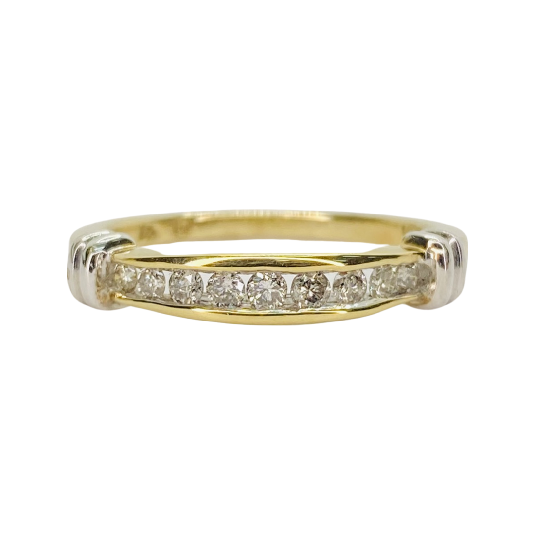 Estate Jewelry 10K Yellow Gold Womens Diamond Band Ring