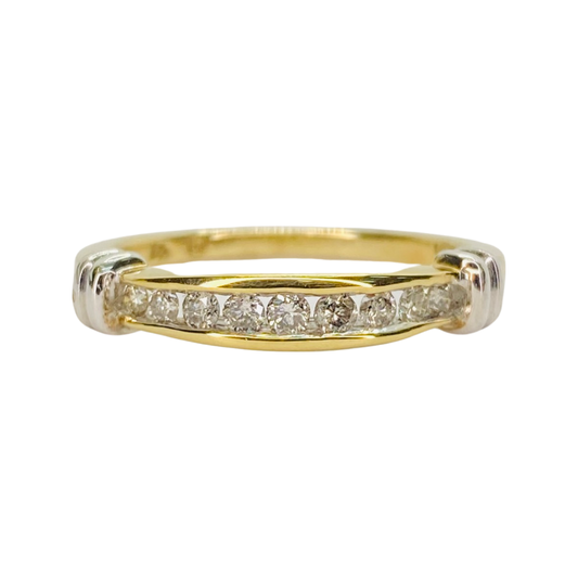 Estate Jewelry 10K Yellow Gold Womens Diamond Band Ring