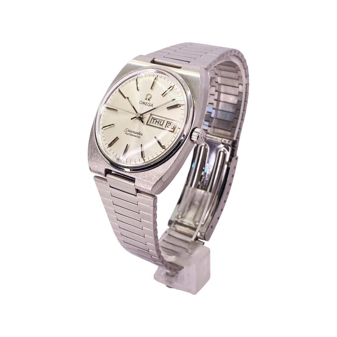 Omega Vintage Men's Seamaster Automatic Day/Date Silver Dial 166.0216