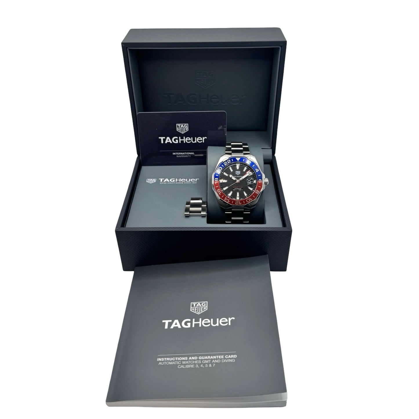 TAG Heuer Aquaracer GMT Automatic Pepsi Bezel Stainless Steel Bracelet WAY201F.BA0927