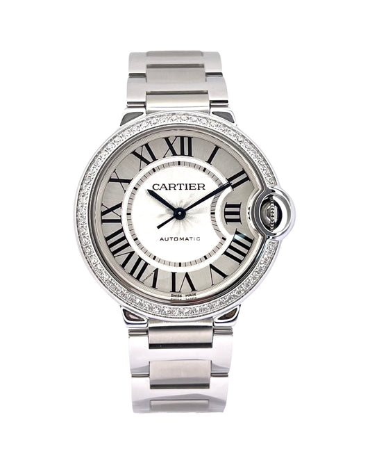 Cartier Ballon Bleu Automatic 36mm Factory Diamond Bezel 3472/ W4BB0024