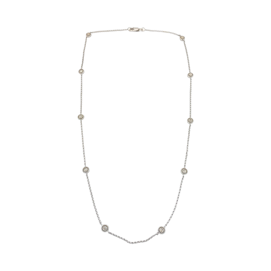 14K White Gold Diamond Necklace By The Yard