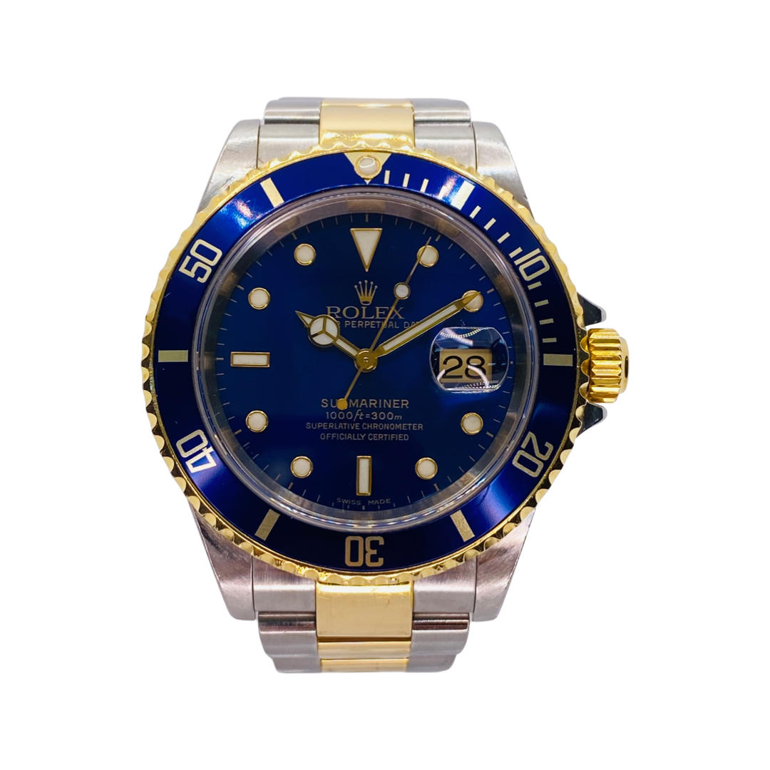 Rolex Submariner Date Blue Dial 18K Yellow Gold and Stainless Steel 16613 C.2003