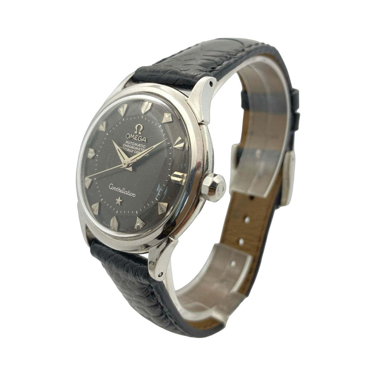 Omega Constellation Officially Certified Chronometer Pie Pan Black Shark Tooth Dial 2852