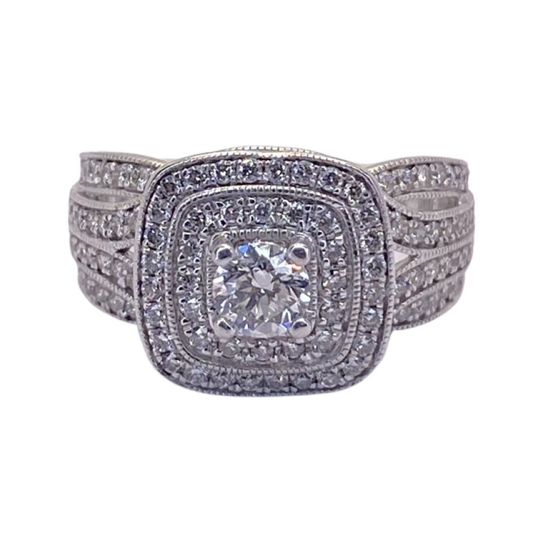 14K White Gold Diamond Ring