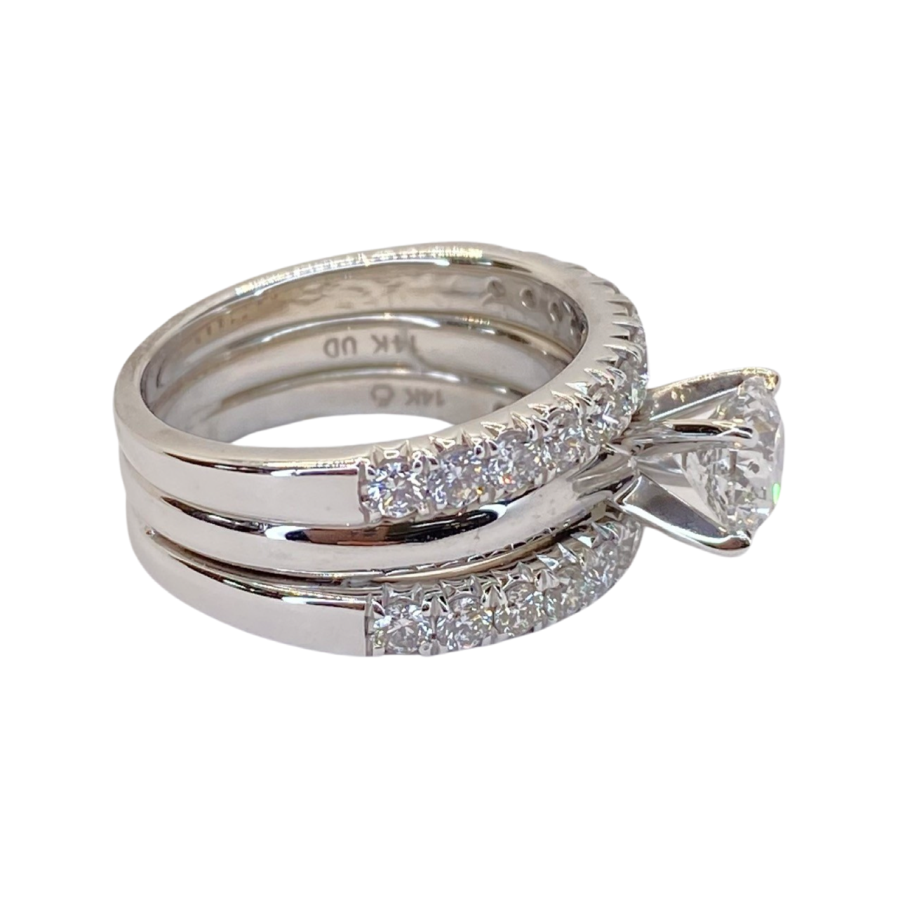 Estate Jewelry 14K White Gold Diamond Wedding Ring