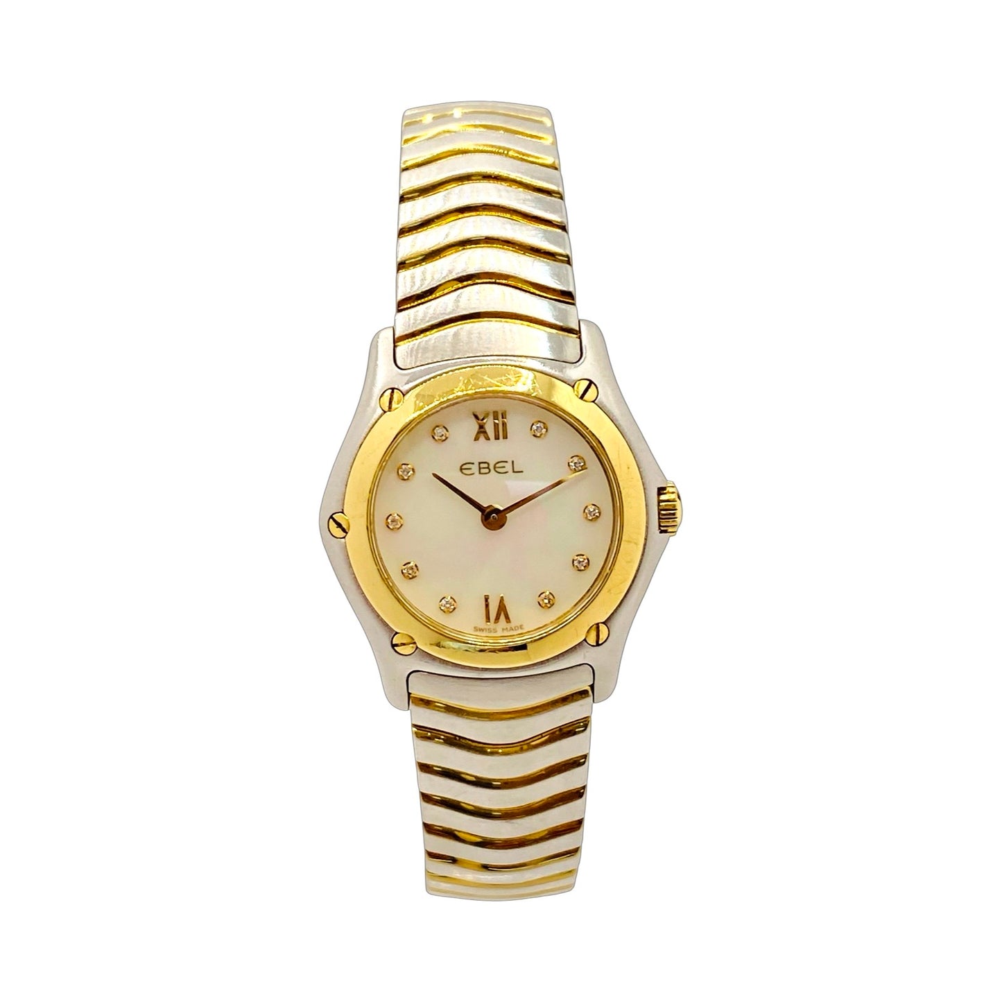 Ebel Classic Wave 24mm Quartz Mini 18K/Steel Diamond Mother-of-Pearl Dial 1157F11