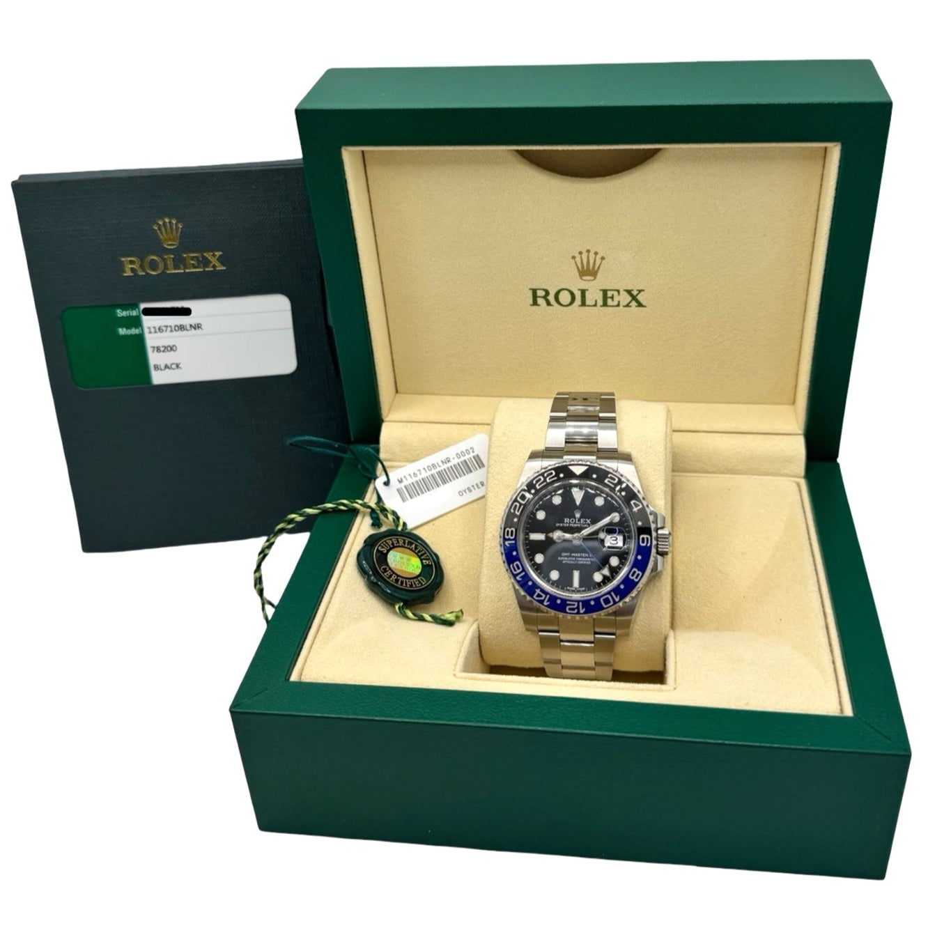 Rolex Oyster Perpetual GMT-Master II Batman Oystersteel Black Dial Oyster Bracelet 116710BLNR
