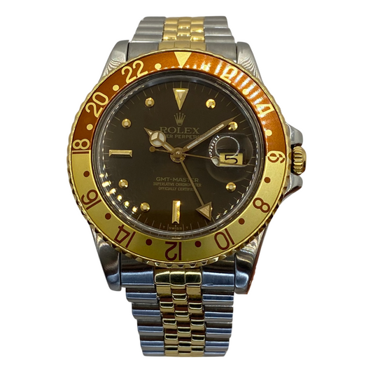 Rolex GMT-Master 18K and Stainless Steel Rootbeer Dial 16753