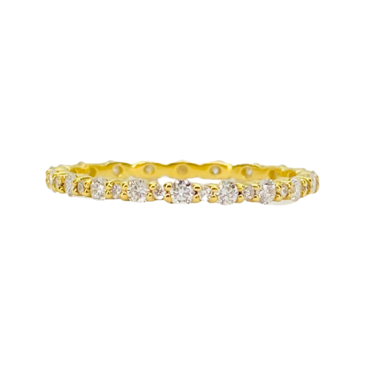 18K Yellow Gold Eternity Diamond Ring