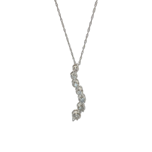 14K White Gold Journey Pendant