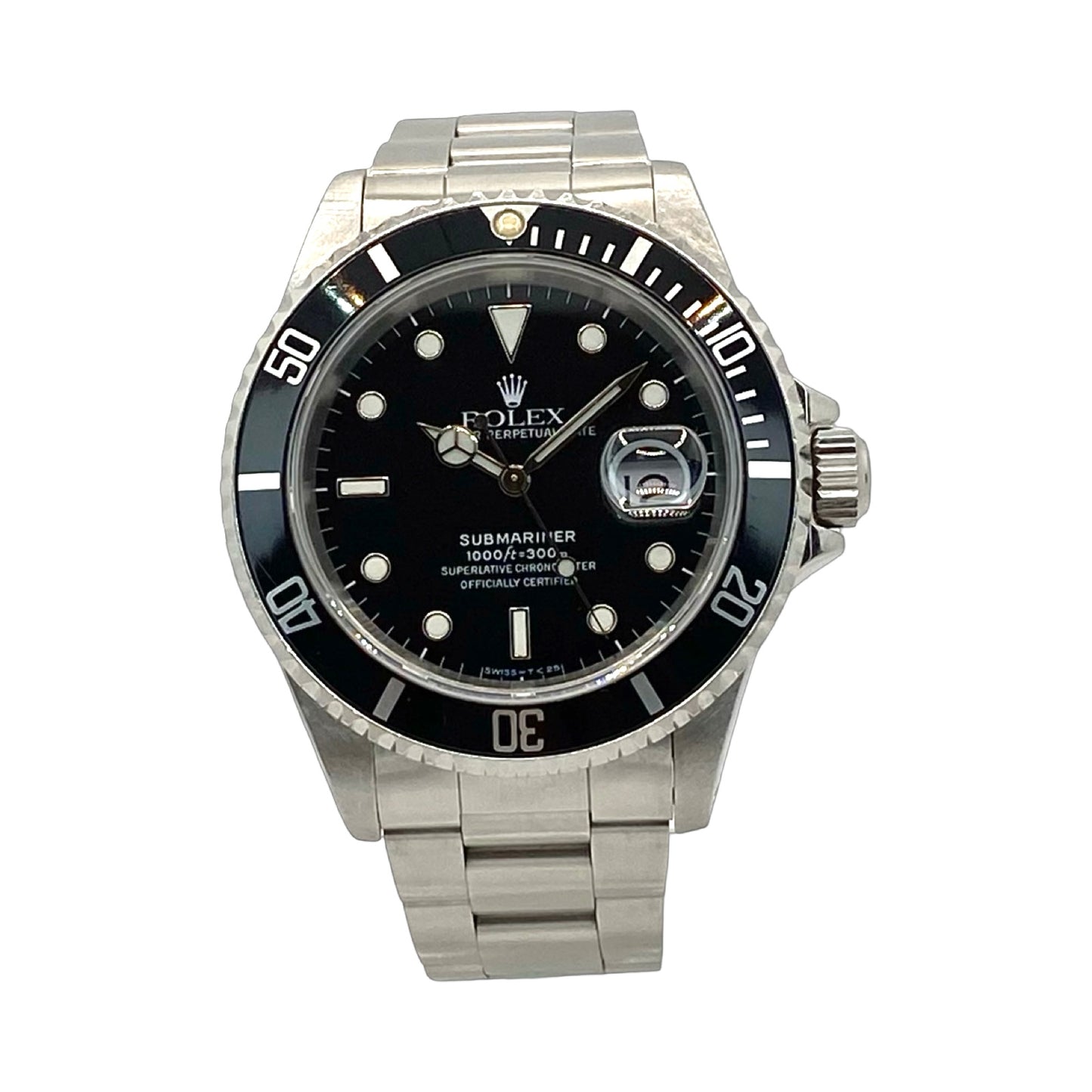 Rolex Submariner Date Black Dial 16610 Steel Oyster Bracelet C.1990