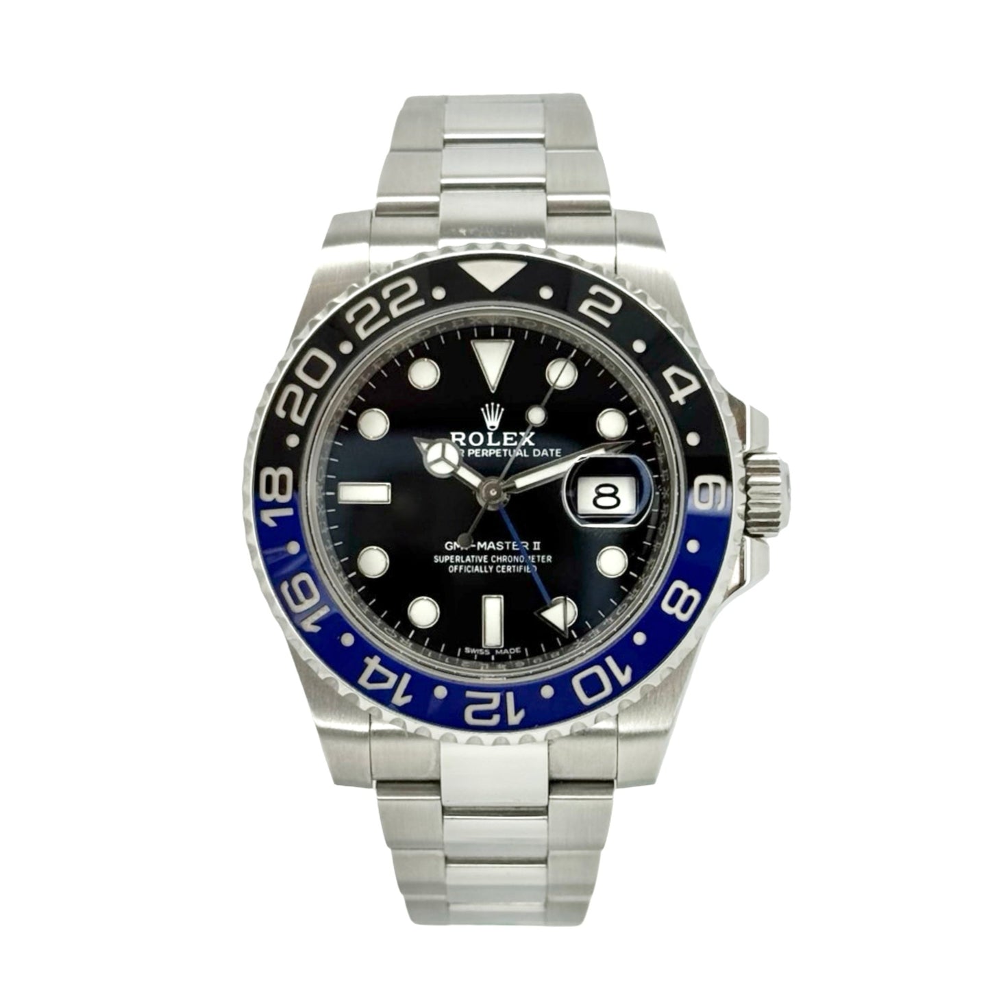 Rolex Oyster Perpetual GMT-Master II Batman Oystersteel Black Dial Oyster Bracelet 116710BLNR
