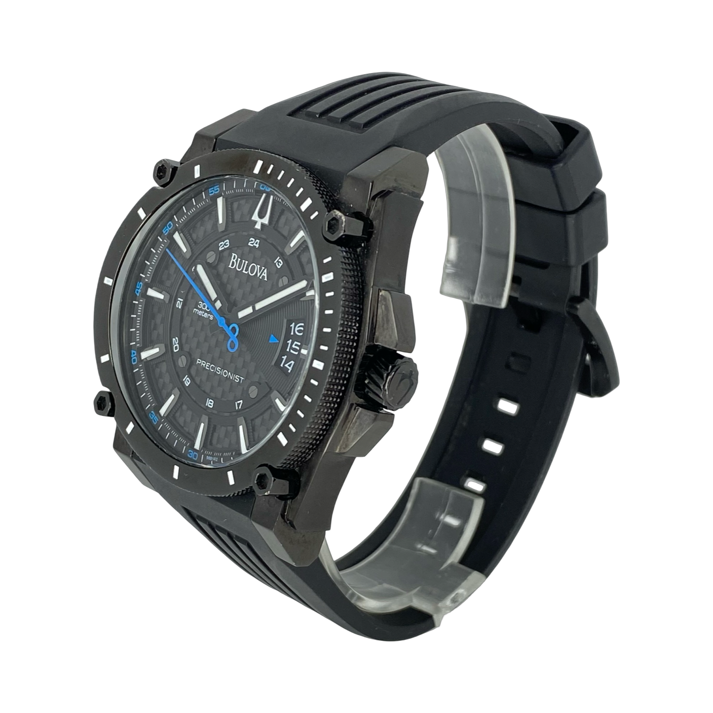 Bulova Precisionist Quartz Black Men's Watch 98B142 Pre-owned