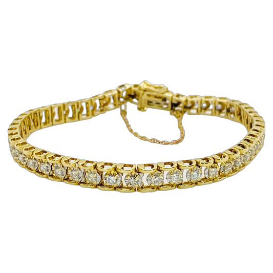 Estate Jewelry 14K Gold Tennis Bracelet 2.75 Carats Round Diamonds