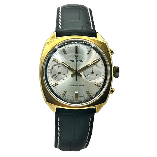 Nivada Croton Chronograph Compax Aviation Pilot 1-Mile Antimagnetic Incabloc Watch