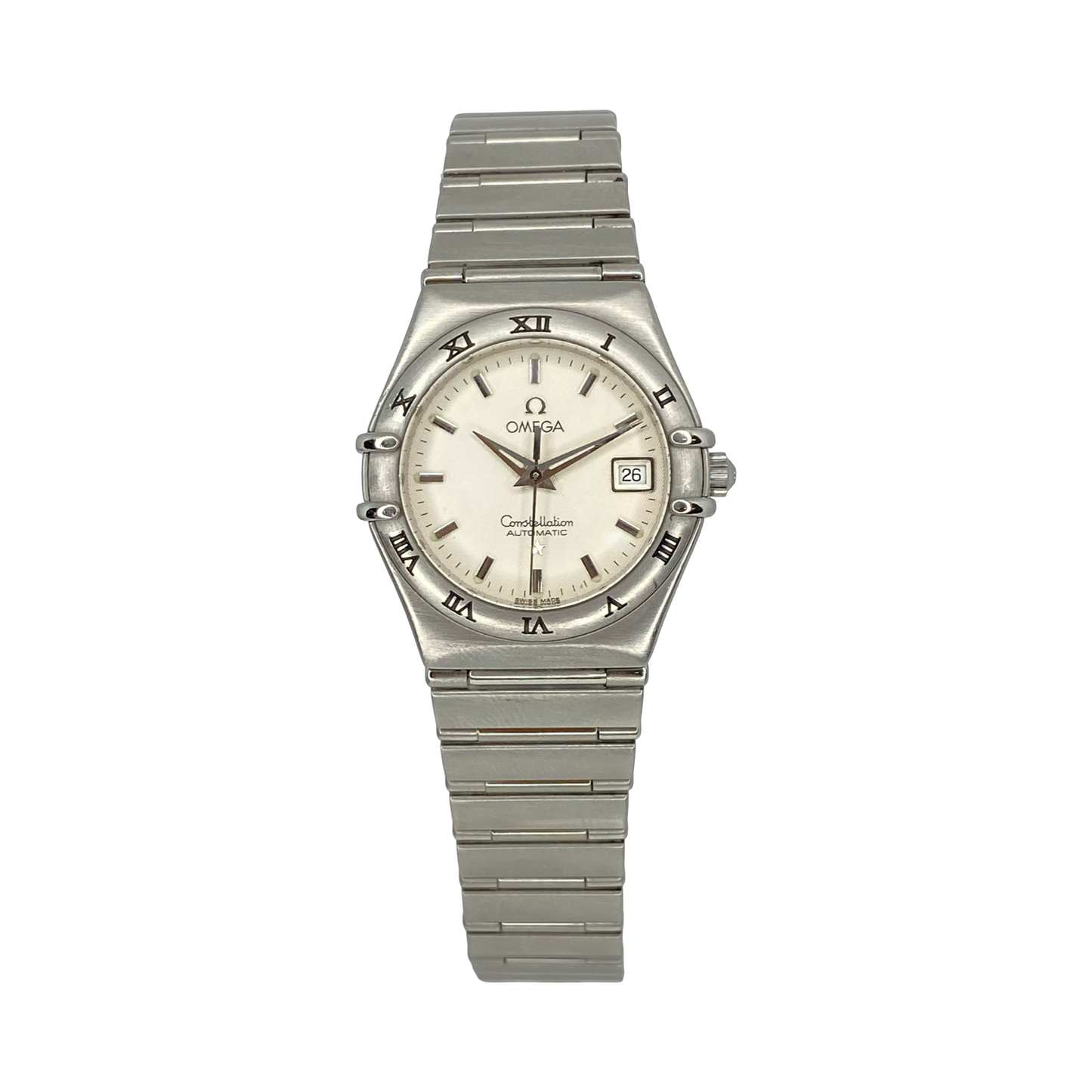 Omega Constellation Automatic Date 27.5mm Silver Guilloché Dial Steel on Steel 1592.30.00