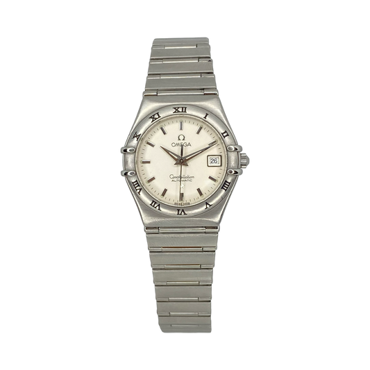 Omega Constellation Automatic Date 27.5mm Silver Guilloché Dial Steel on Steel 1592.30.00