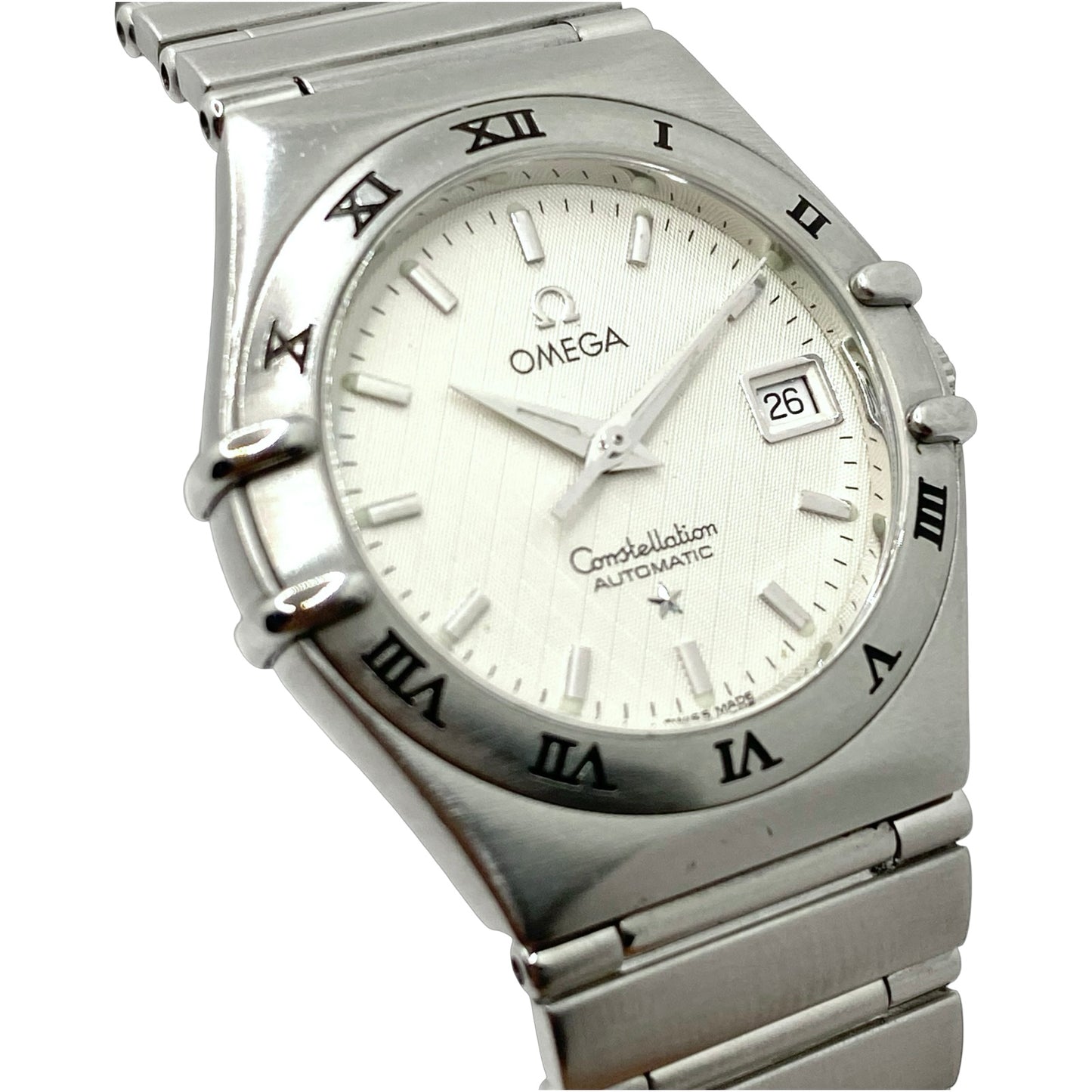 Omega Constellation Automatic Date 27.5mm Silver Guilloché Dial Steel on Steel 1592.30.00