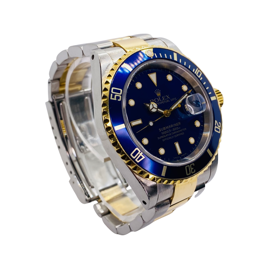 Rolex Submariner Date Blue Dial 18K Yellow Gold and Stainless Steel 16613 C.2003