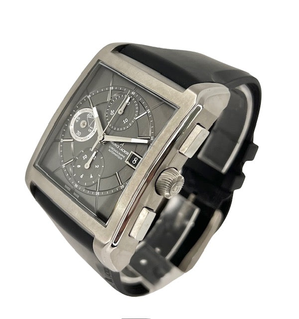 Maurice Lacroix Pontos Rectangulaire Titanium Rubber Strap PT6197-TT003-331