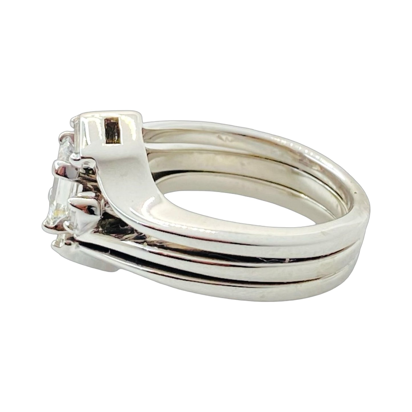 Estate Jewelry 14K White Gold Baguette Ring
