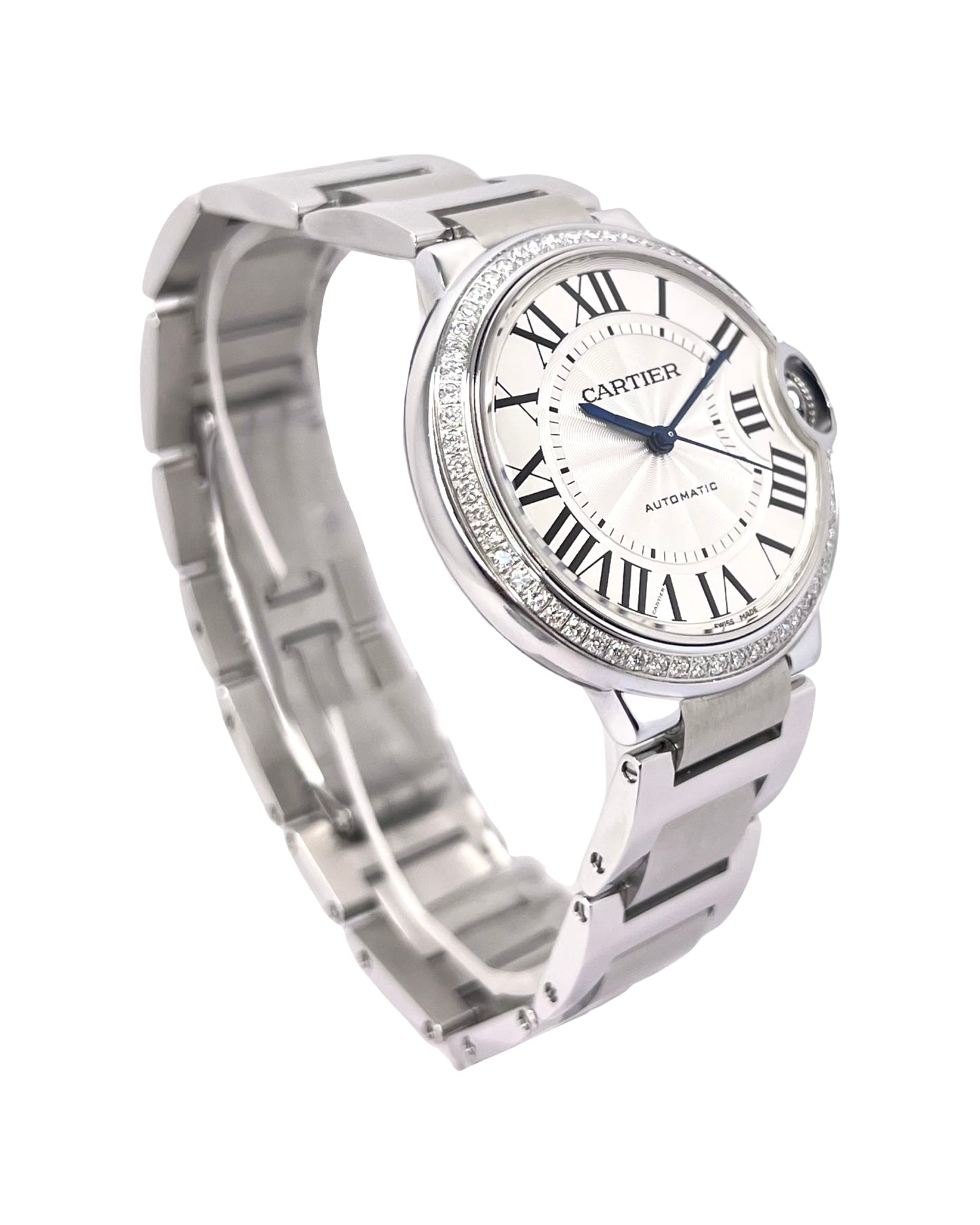 Cartier Ballon Bleu Automatic 36mm Factory Diamond Bezel 3472/ W4BB0024