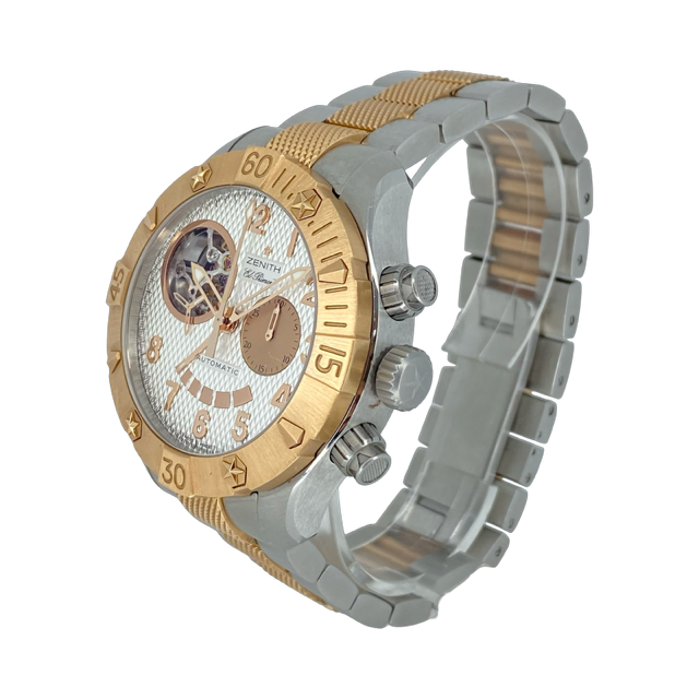 Zenith Defy Classic Open El Primero 18K Rose Gold/ Steel White Dial 86.0526.4021/01.M527