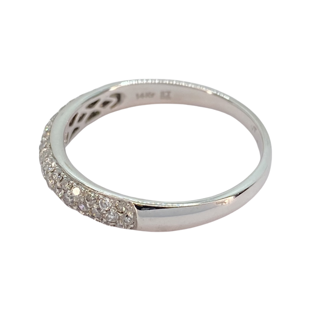 14K White Gold Pavè Diamond Band Ring
