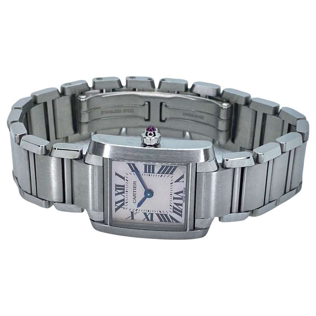 Cartier Women's Tank Française Pink Mother-of-Pearl Dial 2384