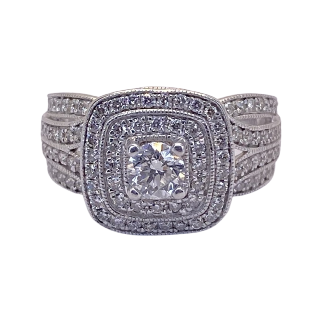 14K White Gold Diamond Ring
