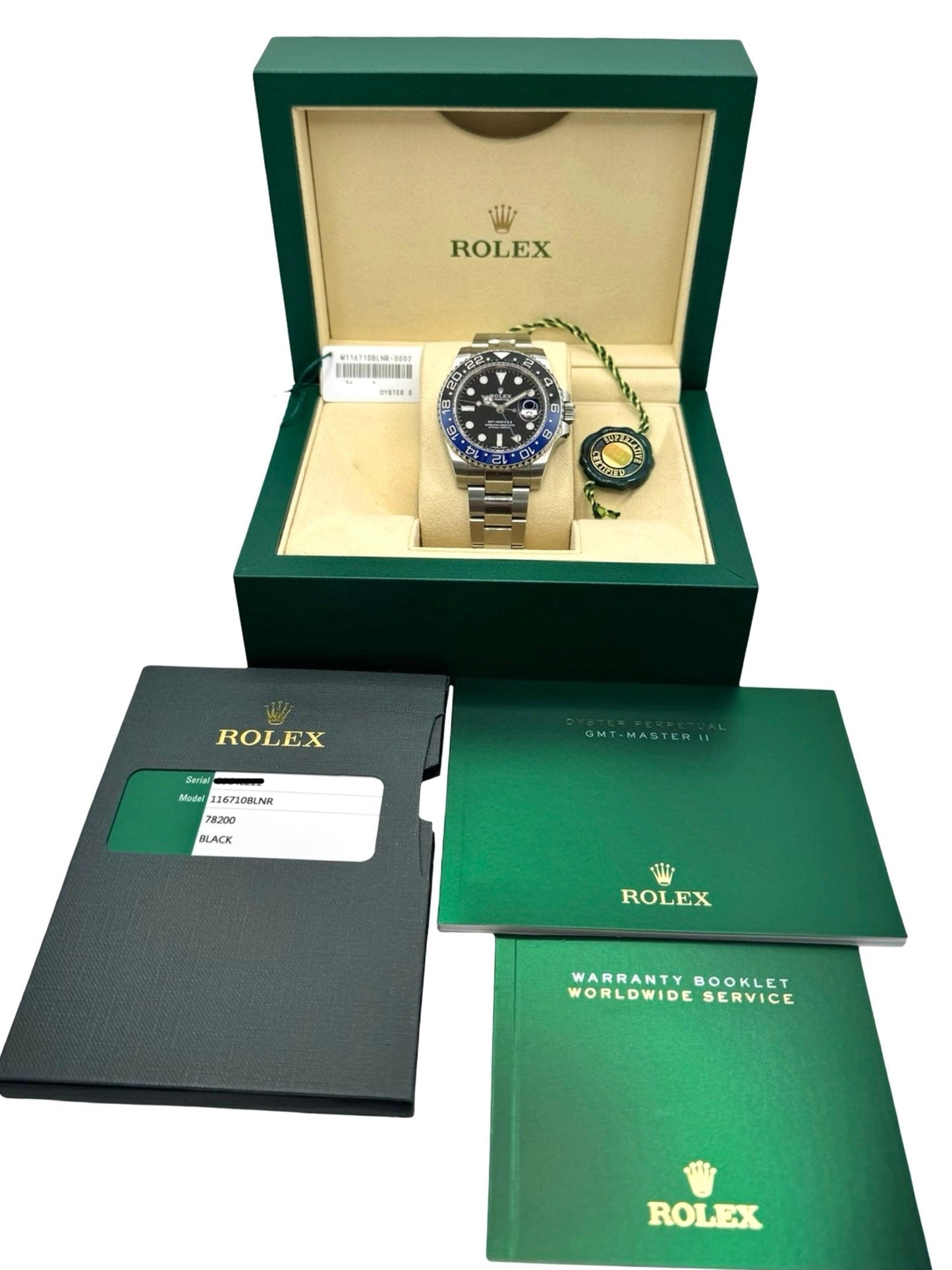 Rolex Oyster Perpetual GMT-Master II Batman Oystersteel Black Dial Oyster Bracelet 116710BLNR