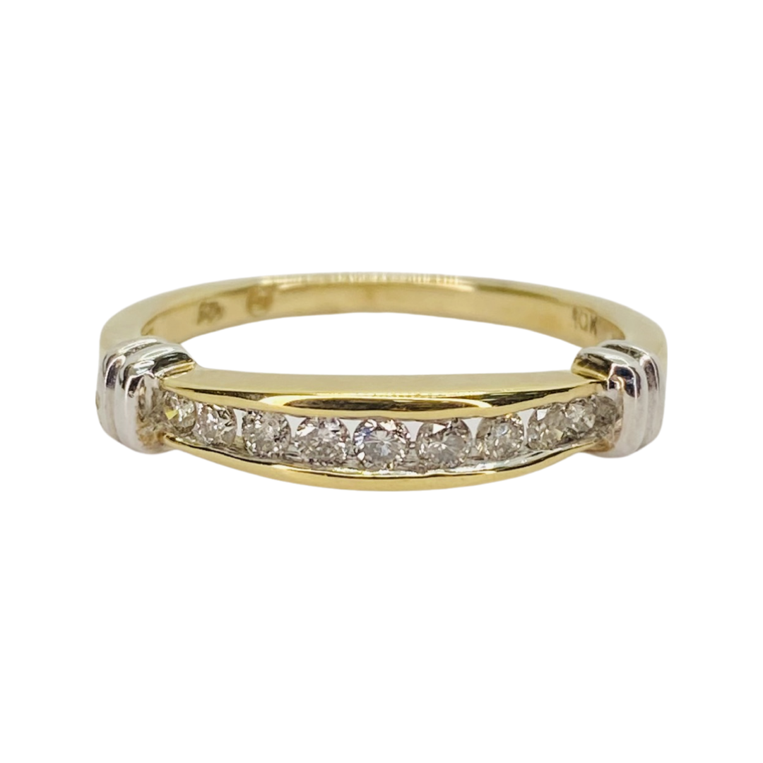 Estate Jewelry 10K Yellow Gold Womens Diamond Band Ring