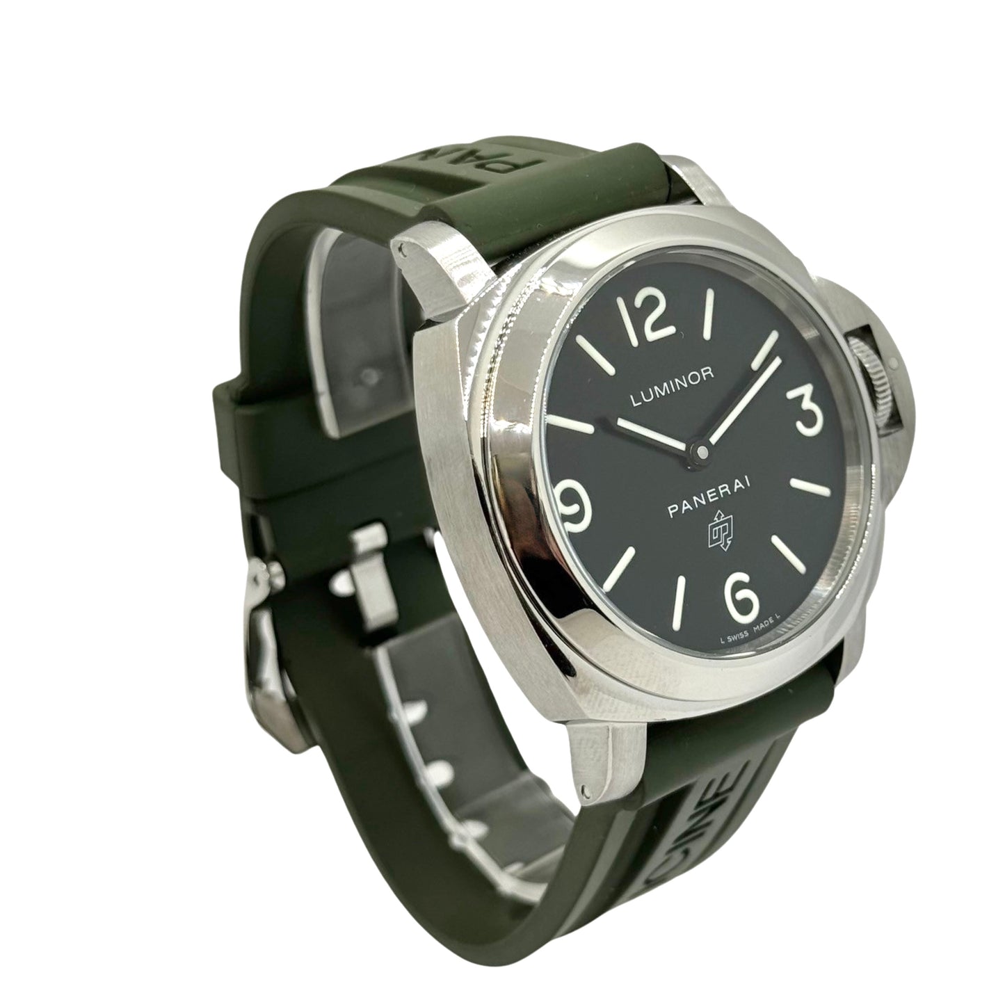 Panerai Luminor Base Logo Black Dial Green Rubber Strap PAM00000